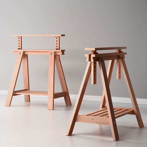 IKEA - FINNVARD, çalışma masası ayağı, kayın görünümlü, 70x71/93 cm