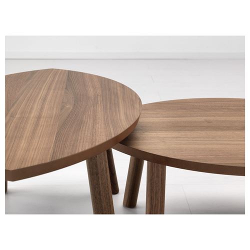 IKEA - STOCKHOLM, nest of tables, walnut veneer, 72x47 cm