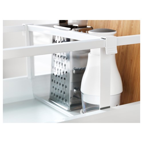 IKEA - MAXIMERA, çekmece separatörü, beyaz-şeffaf-derin, 40 cm