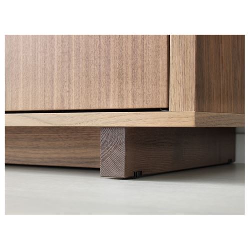 IKEA - STOCKHOLM, cabinet with doors, walnut veneer, 90x107 cm