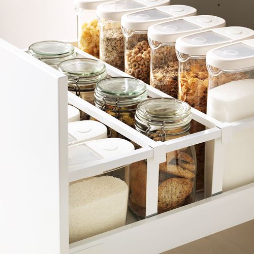 IKEA - METOD, kitchen storage combination, BODBYN off-white, 240x60x228 cm