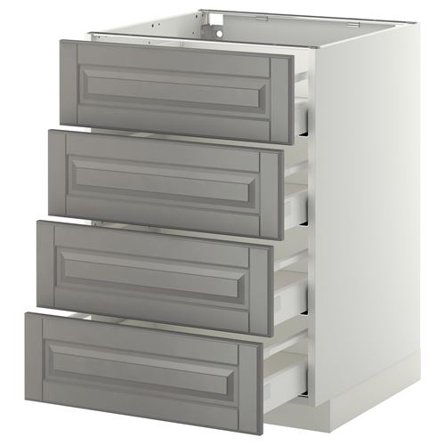 IKEA - METOD/MAXIMERA, base cabinet with drawers, BODBYN grey, 60x60 cm