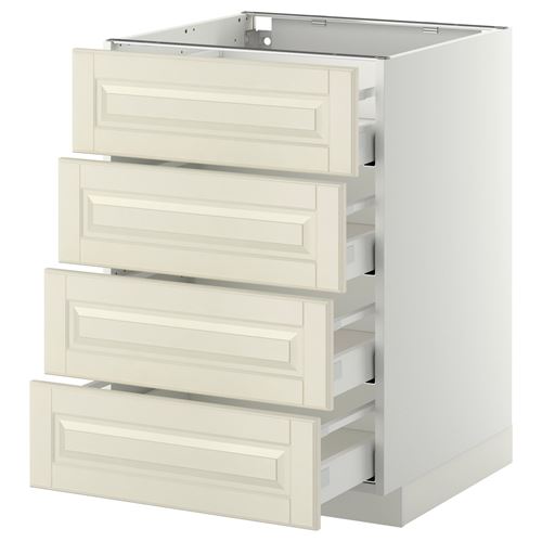 IKEA - METOD/MAXIMERA, base cabinet with drawers, BODBYN off-white, 60x60 cm