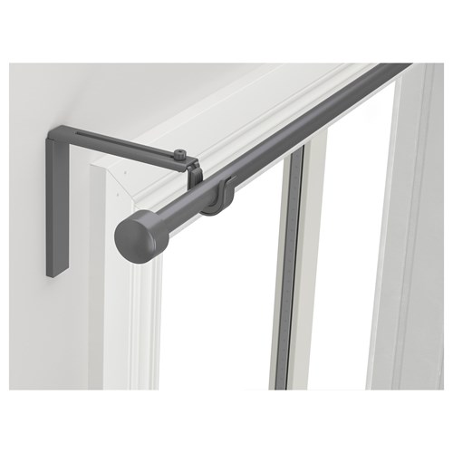 IKEA - RACKA, curtain rod set, silver-colour, 120-210 cm