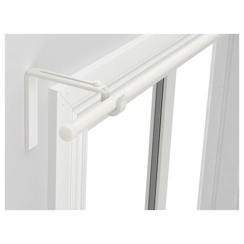 IKEA - RACKA, curtain rod set, white, 120-210 cm