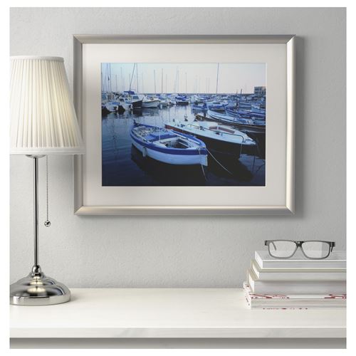 IKEA - SILVERHÖJDEN, grey frame, silver-colour, 40x50 cm