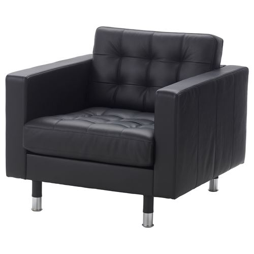 IKEA - LANDSKRONA, leather armchair, grann-bomstad black