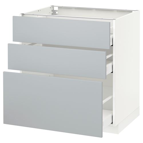 IKEA - METOD/MAXIMERA, base cabinet with drawers, VEDDINGE grey, 80x60 cm