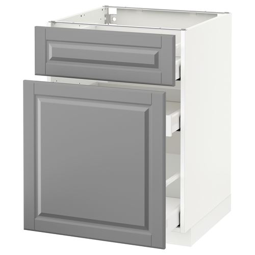 IKEA - METOD/MAXIMERA, base cabinet with drawers, BODBYN grey, 60x60 cm