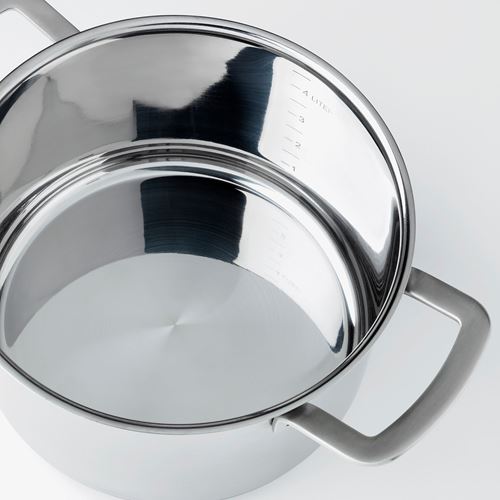 IKEA - IKEA 365+, çelik tencere, paslanmaz çelik-cam, 5 lt