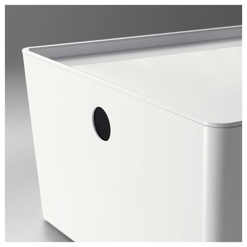 IKEA - KUGGIS, box with lid, white, 26x35x15 cm