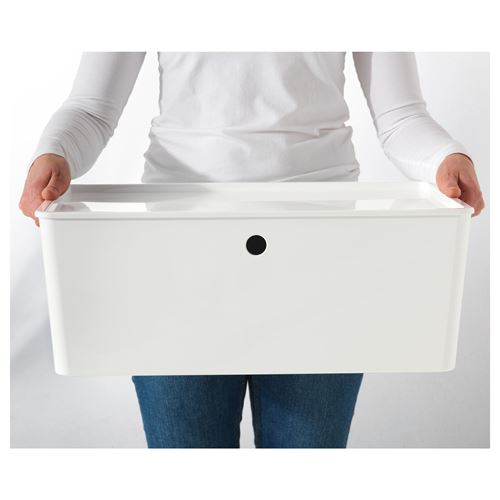 IKEA - KUGGIS, box with lid, white, 37x54x21 cm