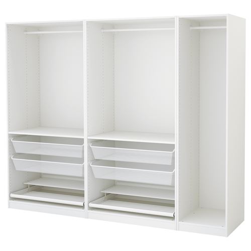 IKEA - PAX, PAX açık gardırop, beyaz, 250x58x201 cm
