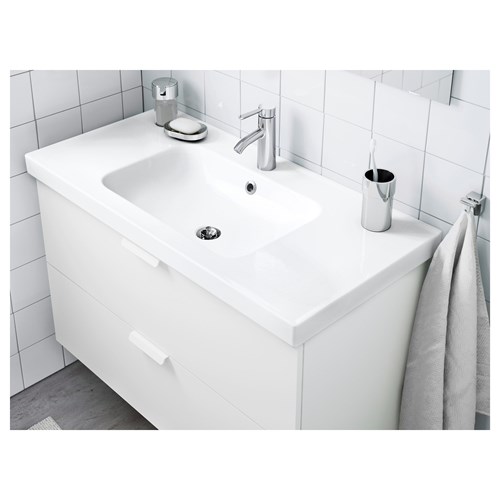 IKEA - ODENSVIK, lavabo, beyaz, 100x49x6 cm