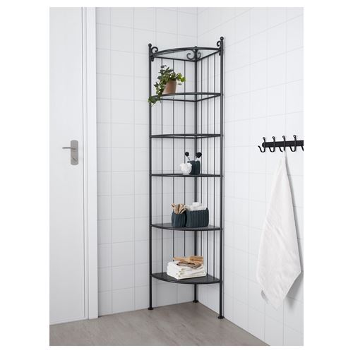 IKEA - RÖNNSKAR, shelving unit, black, 37x176 cm