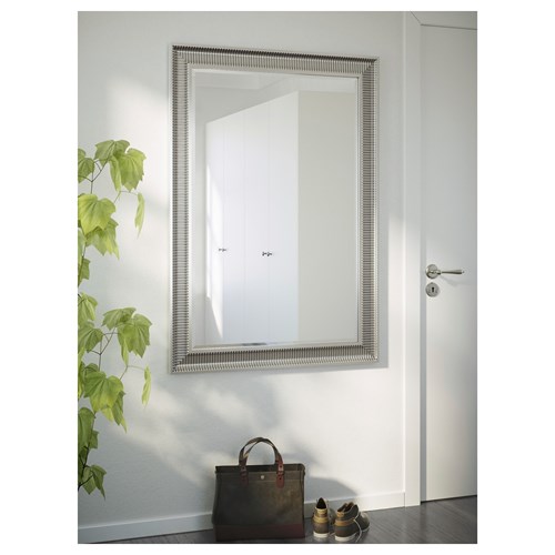 IKEA - SONGE, wall mirror, silver-colour, 91x130 cm