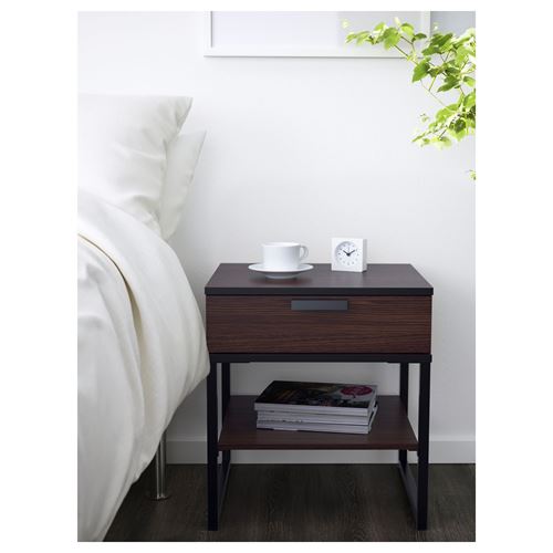IKEA - TRYSIL, bedside table, brown/black, 45x40x50 cm