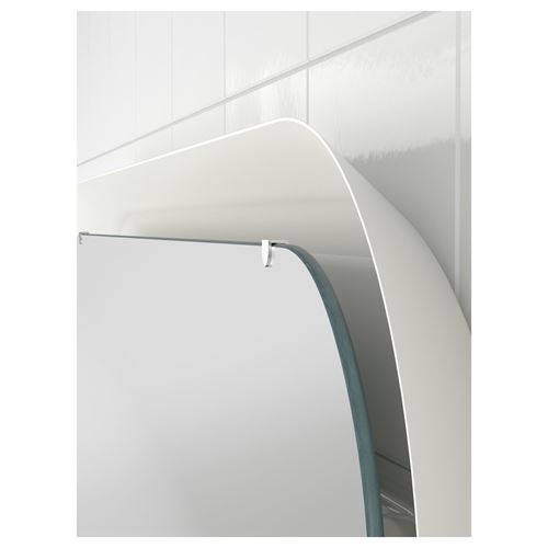 IKEA - STORJORM, mirror with integrated lighting, white, 80x60 cm