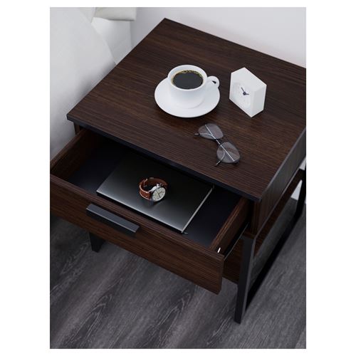 IKEA - TRYSIL, bedside table, brown/black, 45x40x50 cm