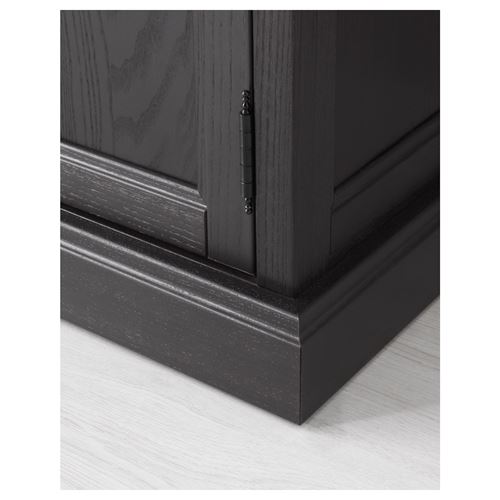 IKEA - MALSJÖ, glass-door cabinet, black, 60x186 cm