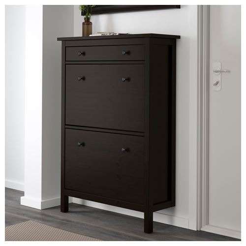 IKEA - HEMNES, shoe cabinet/storage, blackbrown, 89x127 cm