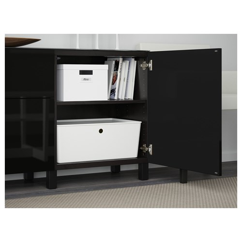 IKEA - BESTA, storage combination, black, 180x42x74 cm