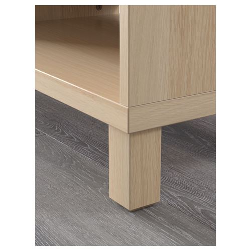 IKEA - BESTA, tv bench frame, white stained oak effect/stubbarp, 120x40x48 cm