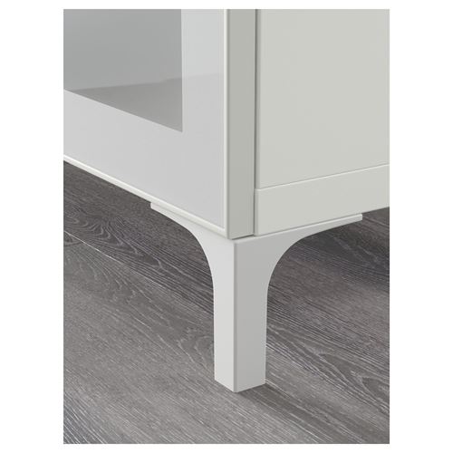 IKEA - BESTA, tv bench, high-gloss/white/frosted glass, 180x40x74 cm