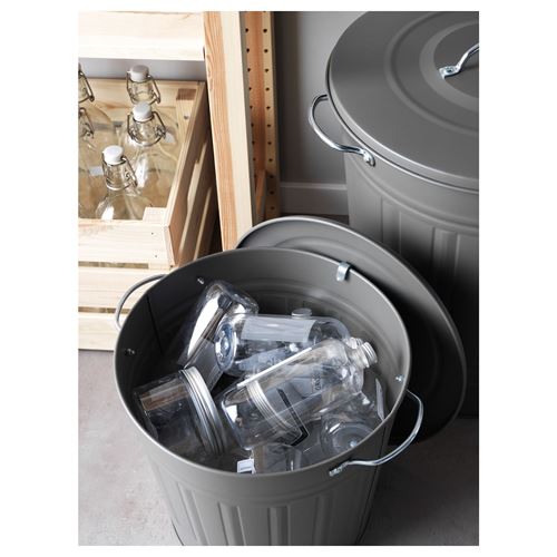 IKEA - KNODD, waste bin, grey, 16 l