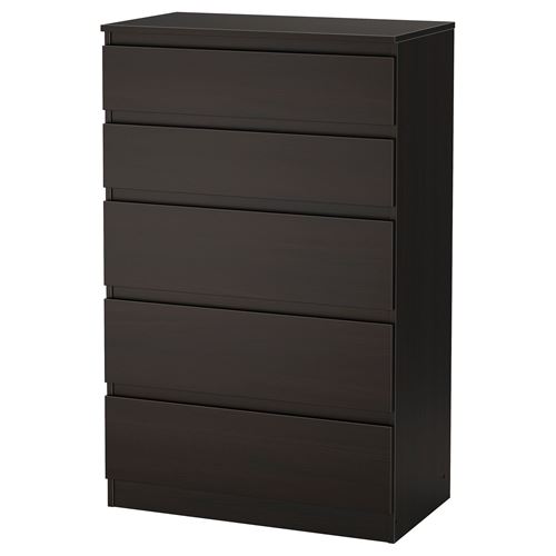 IKEA - KULLEN, chest of 5 drawers, blackbrown, 70x112 cm