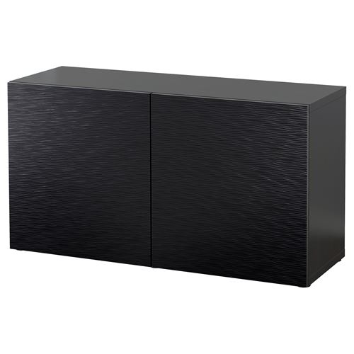 IKEA - BESTA, shelving unit, black-brown/black, 120x40x64 cm