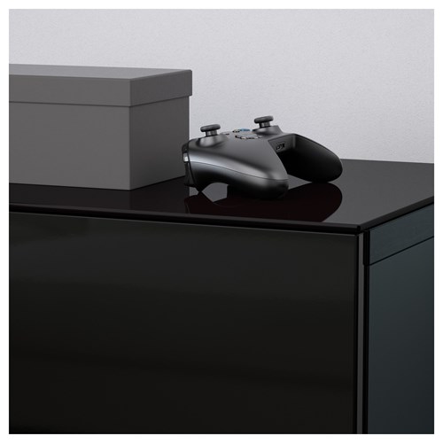 IKEA - BESTA, storage combination, black, 180x42x74 cm