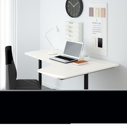 IKEA - BEKANT, right-hand corner table top, white, 160x110 cm