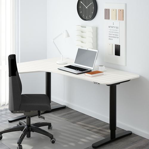 IKEA - BEKANT, left-hand corner table top, white, 160x110 cm