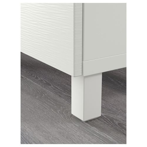 IKEA - BESTA, storage combination, white/high-gloss/beige, 180x40x74 cm