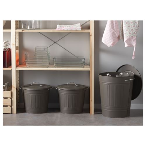 IKEA - KNODD, waste bin, grey, 16 l