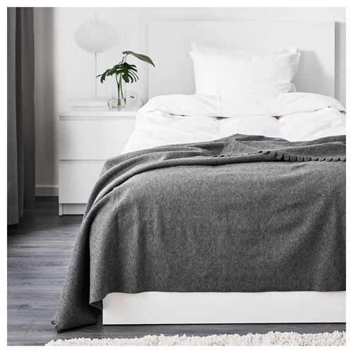IKEA - POLARVIDE, throw, grey, 130x170 cm
