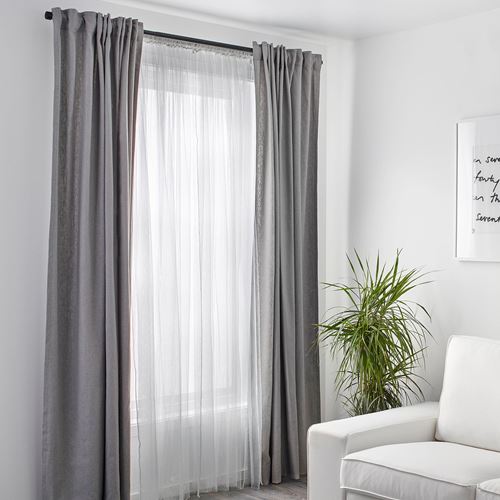 IKEA - LILL, sheer curtains, 1 pair, white, 280x300 cm