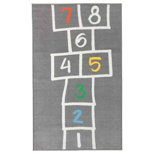 IKEA - HEMMAHOS, kids rug, grey, 100x160 cm