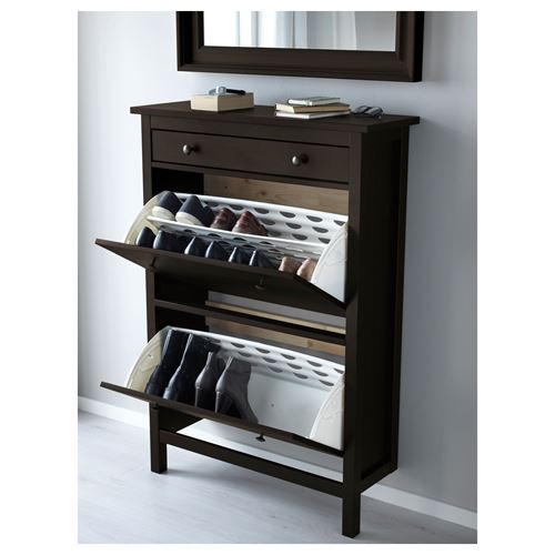 IKEA - HEMNES, shoe cabinet/storage, blackbrown, 89x127 cm