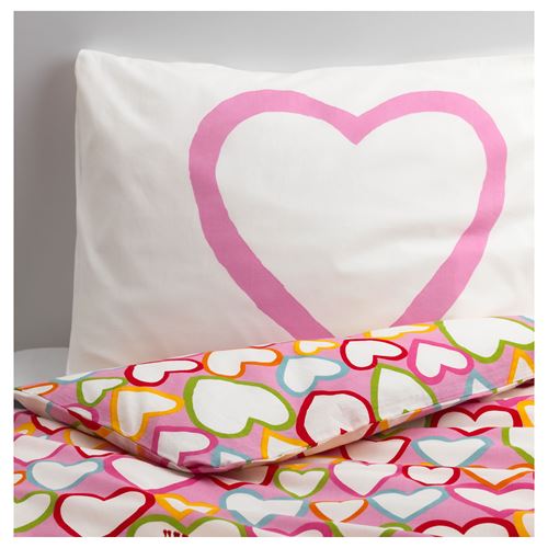 IKEA - VITAMINER, single quilt cover and pillowcase, multicolour, 150x200/50x60 cm