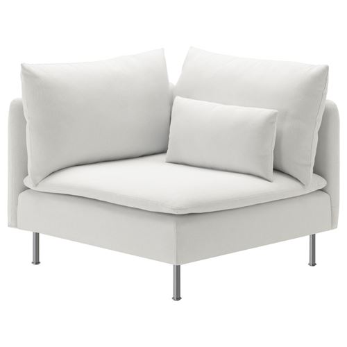 IKEA - SÖDERHAMN, köşe koltuk kılıfı, finnsta beyaz
