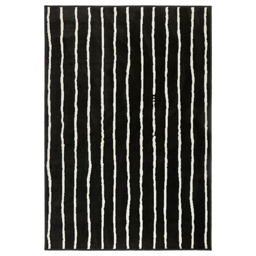IKEA - GÖRLÖSE, büyük halı, siyah-beyaz, 133x195 cm
