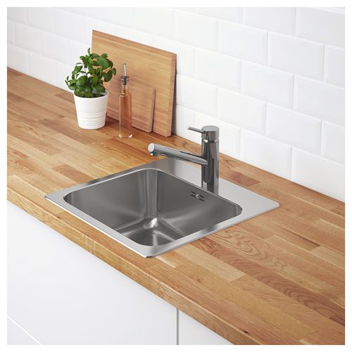 IKEA - LANGUDDEN/LILLVIKEN, single-bowl insert sink, stainless steel, 46x46 cm