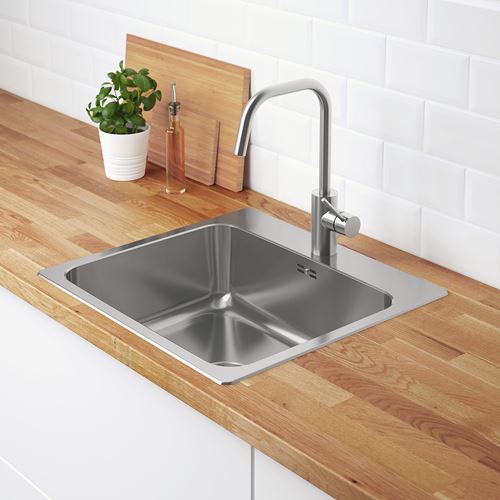 IKEA - LANGUDDEN/LILLVIKEN, single-bowl insert sink, stainless steel, 56x53 cm