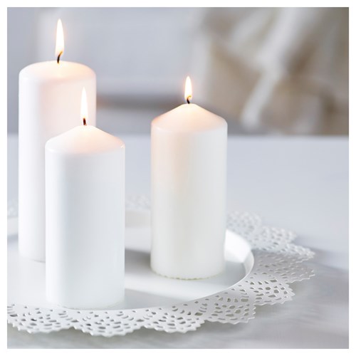 IKEA - SKURAR, candle dish, white, 37 cm