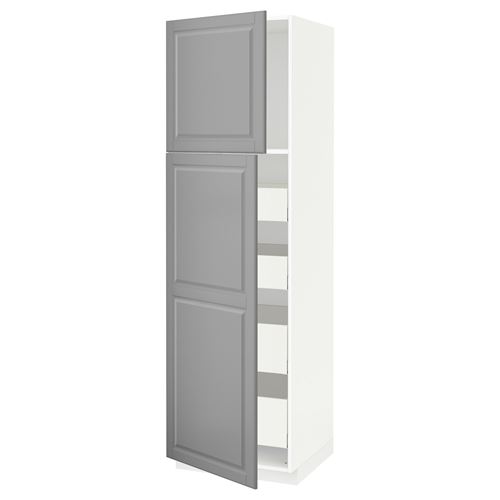 IKEA - METOD/MAXIMERA, kitchen high cabinet, BODBYN grey, 60x60x200 cm