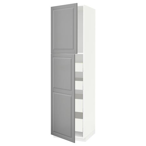 IKEA - METOD/MAXIMERA, kitchen high cabinet, BODBYN grey, 60x60x220 cm