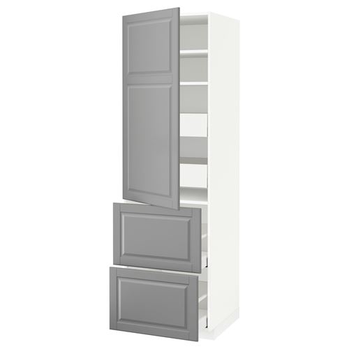 IKEA - METOD/MAXIMERA, kitchen high cabinet, BODBYN grey, 60x60x200 cm