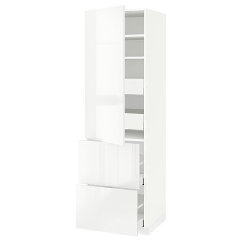 IKEA - METOD/MAXIMERA, kitchen high cabinet, white-RINGHULT white, 60x60x200 cm